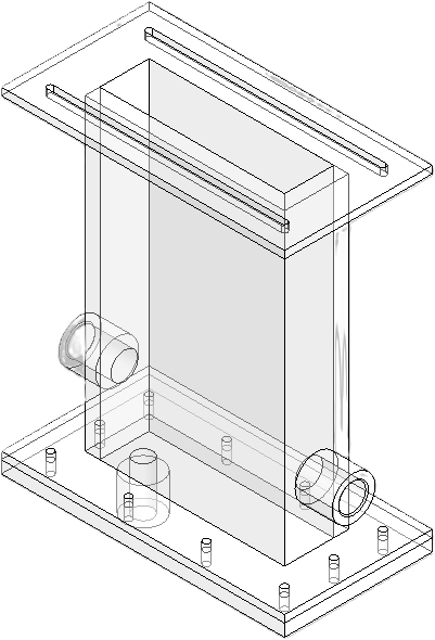 CAD view of the coalescence cell