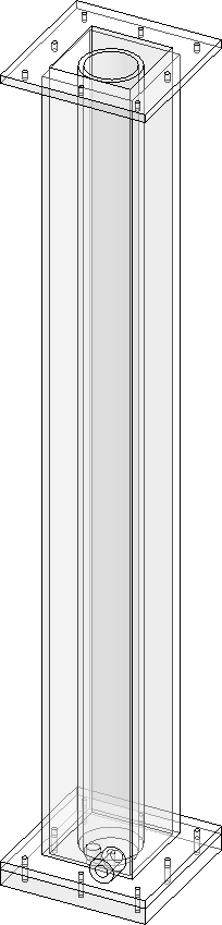 CAD elevation of the mass-transfer column